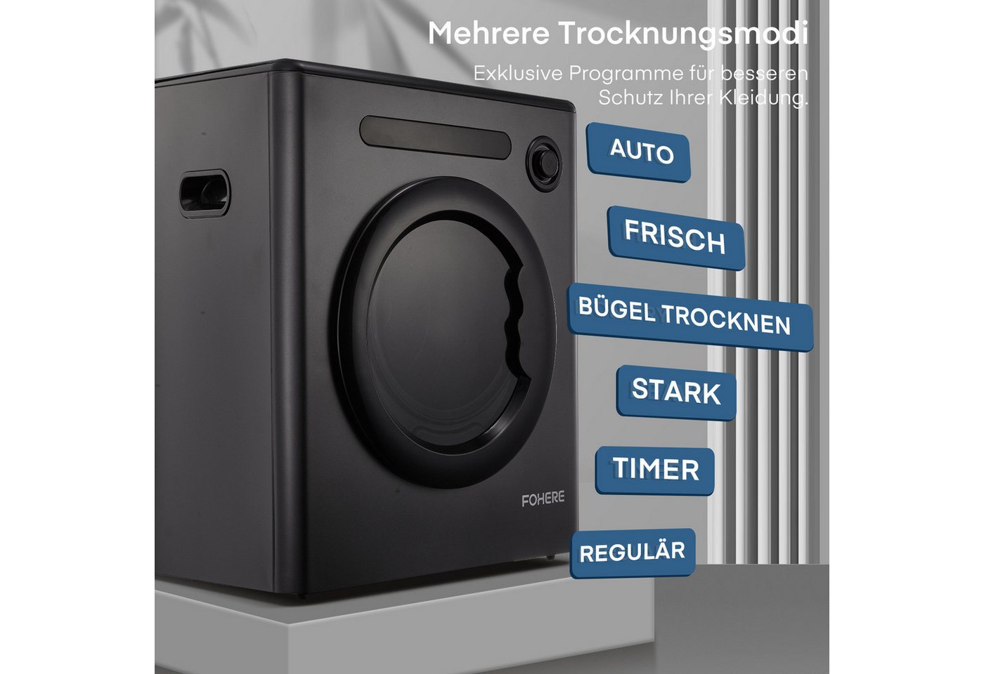 FOHERE Ablufttrockner MDM-GYJ, Iintelligente Trocknung, 1200W Bild 3
