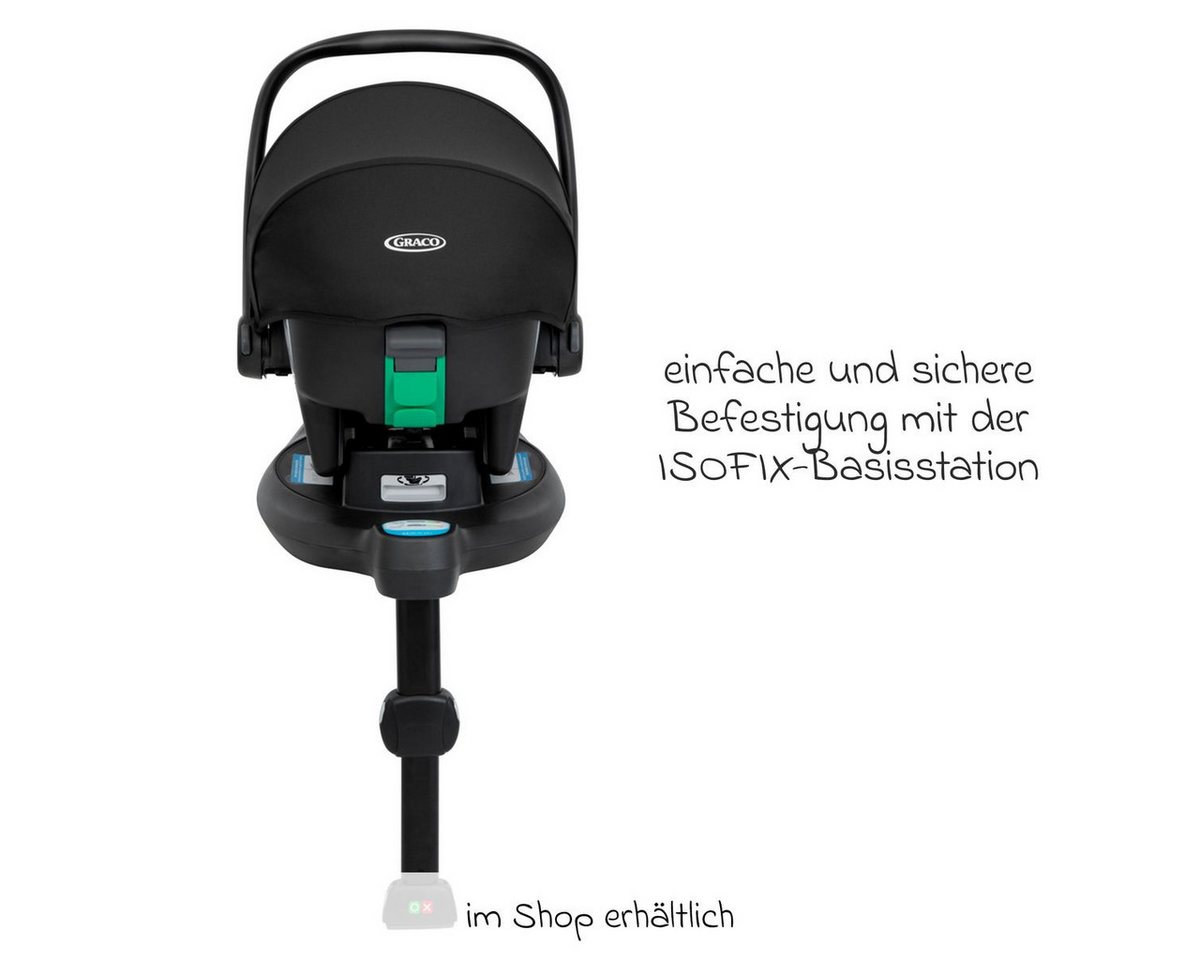 Graco Babyschale SnugLite - Midnight, Baby Autositz ab Geburt - 13 kg (40 cm - 75 cm) mit Sitzverkleinerer Bild 5