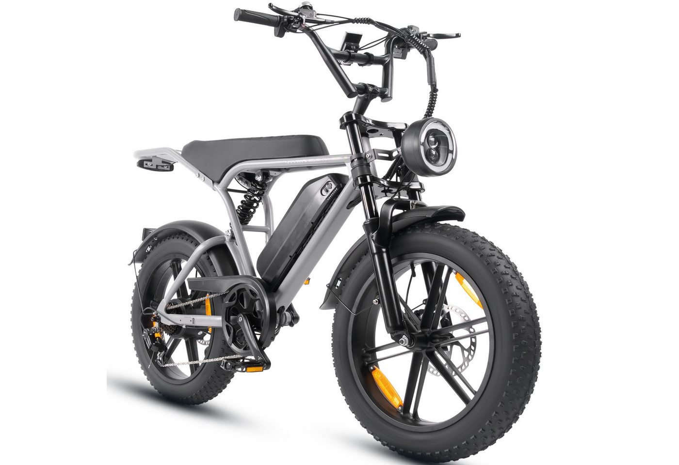 Vankel E-Bike Cityrad E6-2.0 Elektrofahrrad 20” x 4 Damen u. Herren Pedelec 720Wh Max.108KM, Kettenschaltung, Heckmotor, 720 Wh, Pedelec, Elektrofahrrad E-Mountainbike für Erwachsene, E-bikes Bild 5