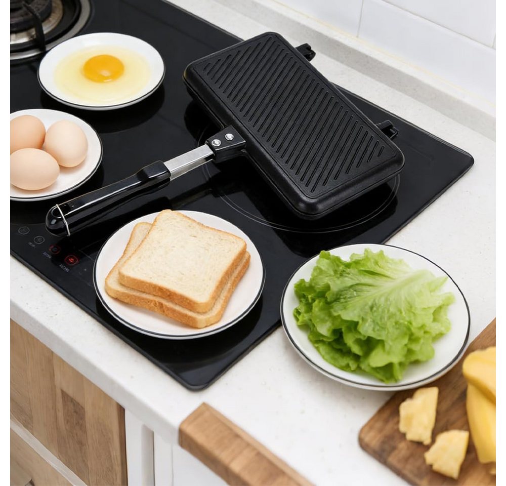 FOUORTUNATE-BEE Sandwichmaker Sandwichmaker Doppelseitige Pfanne Antihaft Toastpfanne Küche, Für Waffeln Toast Steak Camping Tragbare Grillpfanne Haushalt Bild 2