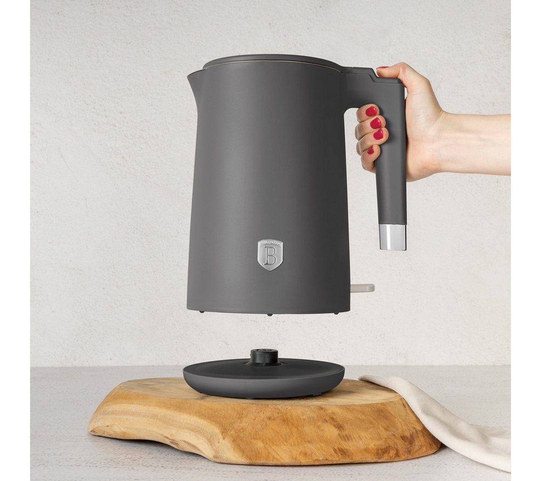 BerlingerHaus Wasserkocher Anthrazit Matt, 1,7 l, 1800 W, Schnellheizfunktion