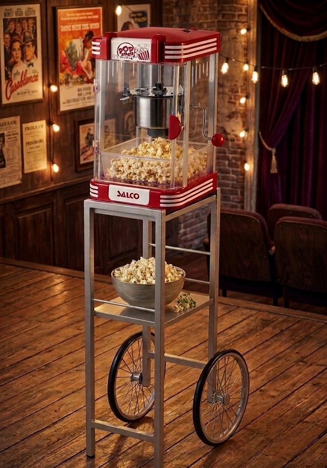 SALCO 2-in-1-Popcornmaschine SET SNP-24, Edelstahlkessel, Eingebautes Rührsystem, inkl. Popcorn-Schale Bild 2