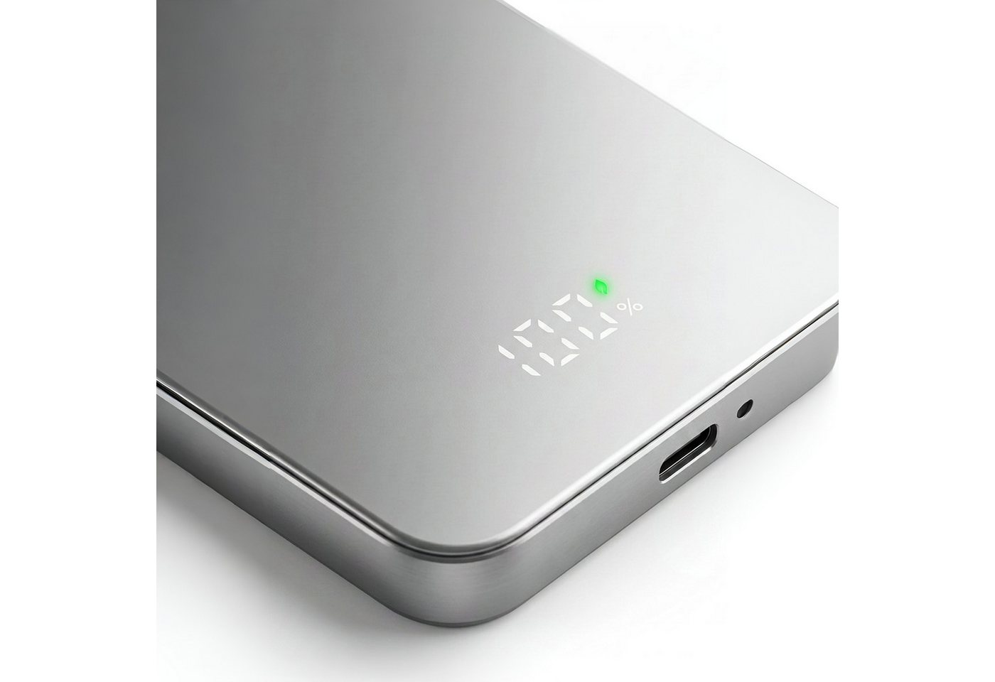 Futurea MagSafe Akku Powerbank für Apple iPhone 17 16 15 14 13 12 Pro Max Air Powerbank 5000 mAh, Magnetisch Aluminium mit USB-C LED-Anzeige & 15W kabellos Schnellladen Bild 3