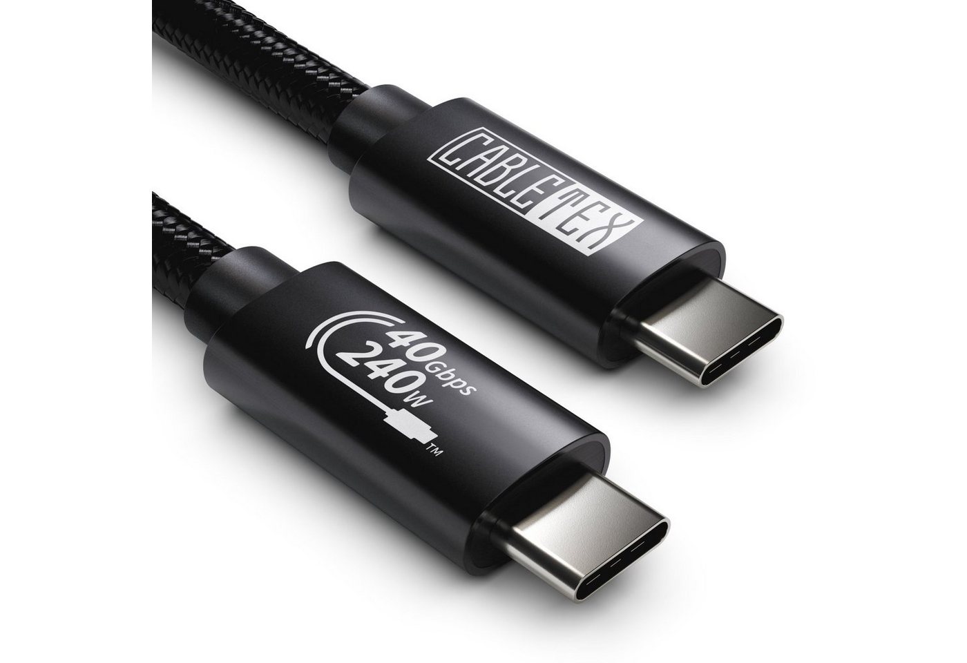 CABLETEX USB 4 Gen3x2 Monitorkabel Thunderbolt 3 Thunderbolt-Kabel, USB-C, USB4, USB 4, Thunderbolt, USB-C, USB4, USB 4, Thunderbolt (200 cm), 8K-Auflösung Bild 3