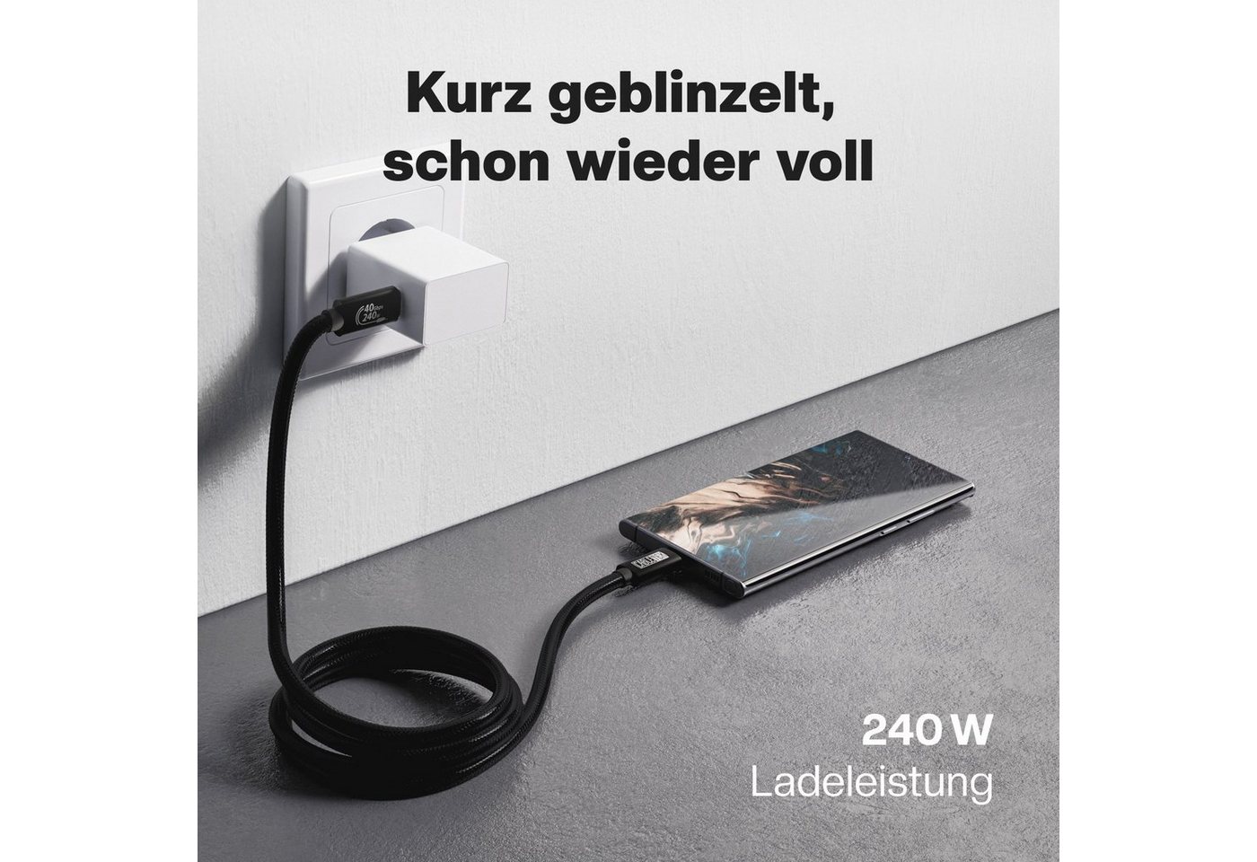 CABLETEX USB 4 Gen3x2 Monitorkabel Thunderbolt 3 Thunderbolt-Kabel, USB-C, USB4, USB 4, Thunderbolt, USB-C, USB4, USB 4, Thunderbolt (200 cm), 8K-Auflösung Bild 4