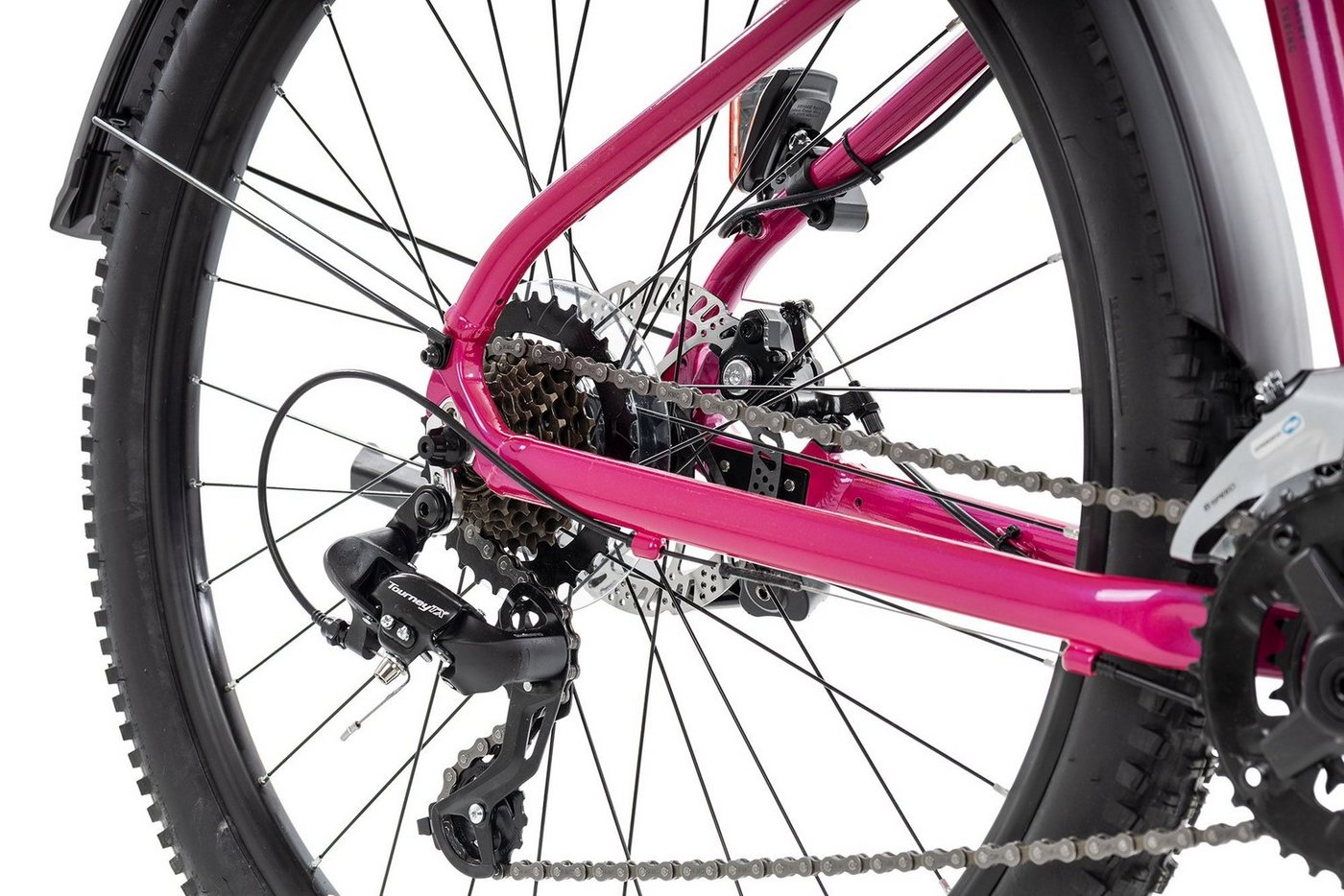 Axess Mountainbike MEEA ATB, 14 Gang Shimano RD-TX800-7 Schaltwerk, Kettenschaltung, MTB-Hardtail Damenrad 29 Zoll violett/rosa Bild 3