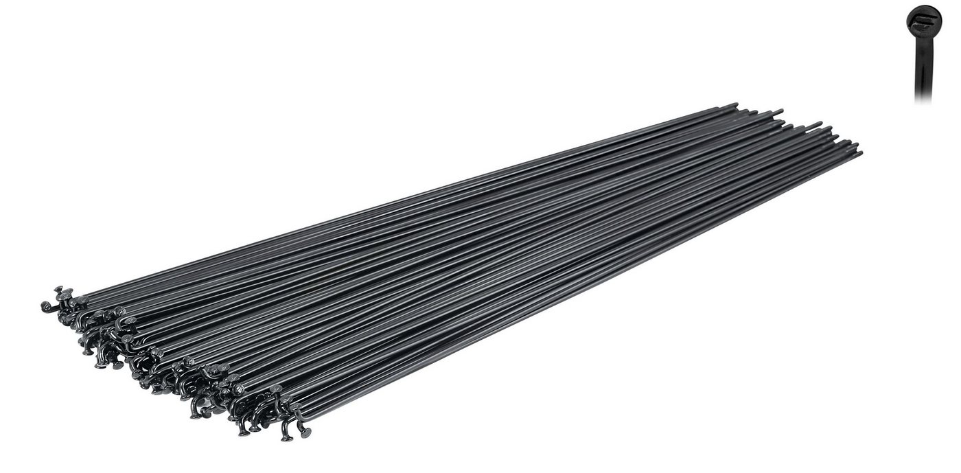 FORCE Fahrrad-Laufrad Force Speichen 2mm Schwarz Stahl galvanisiert ohne Nippel Preis für 2