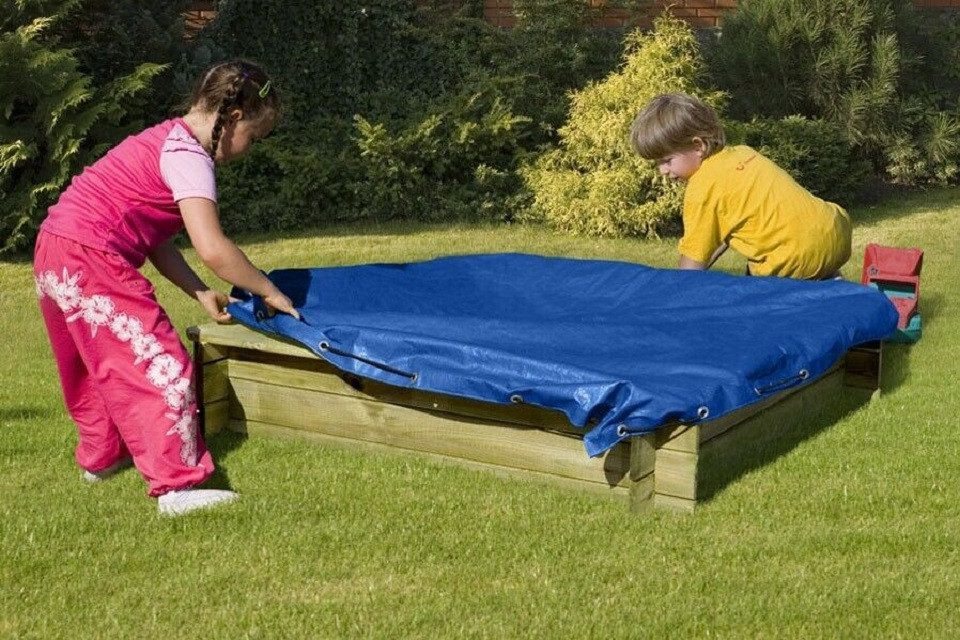 Gartenpirat Sandkasten-Abdeckplane Schutzhülle mit Schnur Abdeckplane für Sandkasten Abdeckung, Passende Abdeckplane, mit Kordel, Wasserabweisend, Stabiles PE-Gewebe Bild 2