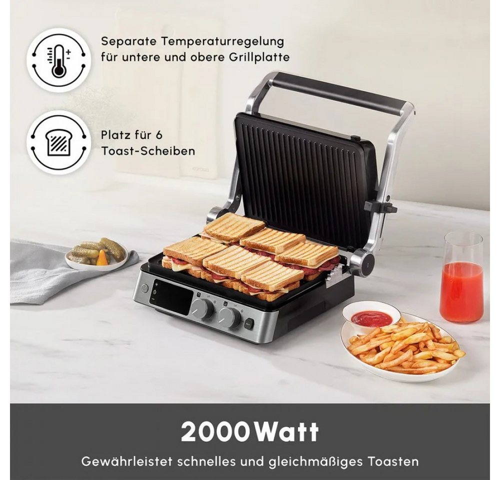 Karaca Toaster Karaca Compact Stahl Inox 2008 Grill- und Toastmaschine 2000 W