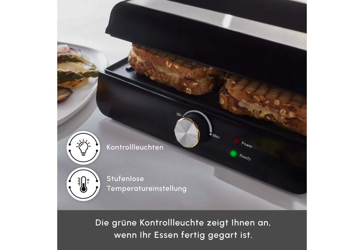Karaca Toaster Karaca Toastmaster Inox Sandwichmaker & Kontaktgrill, 2000 W