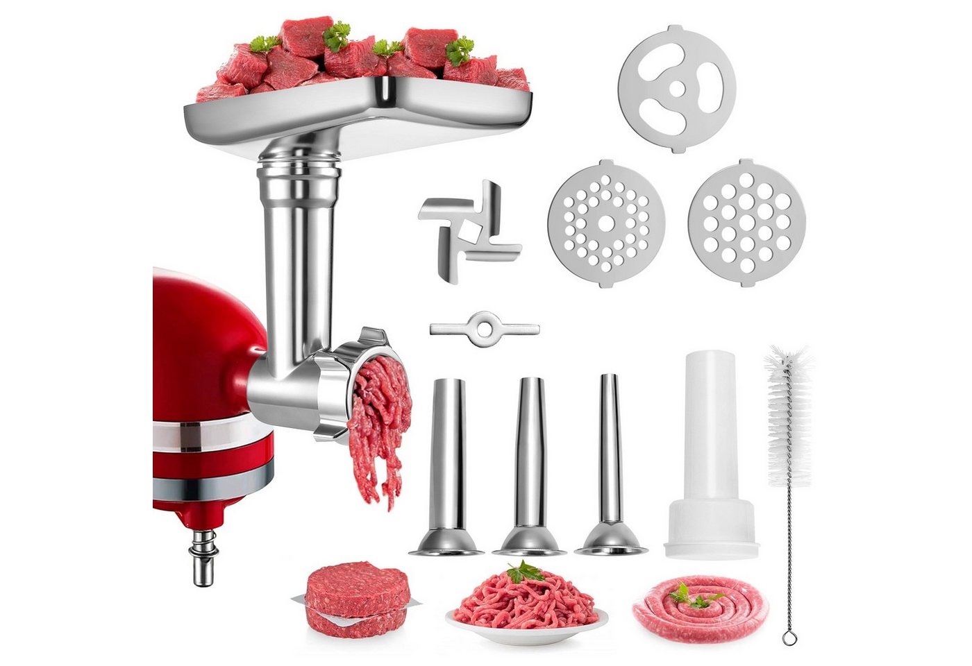 Youyijia Fleischwolfaufsatz Fleischwolf Aufsatz für KitchenAid Küchenmaschinen Bild 3