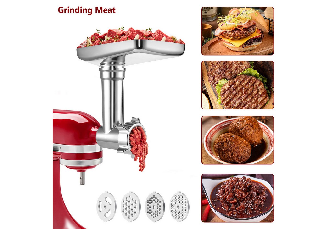 Youyijia Fleischwolfaufsatz Fleischwolf Aufsatz für KitchenAid Küchenmaschinen Bild 4