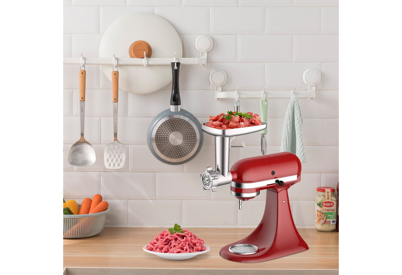 Youyijia Fleischwolfaufsatz Fleischwolf Aufsatz für KitchenAid Küchenmaschinen Bild 5