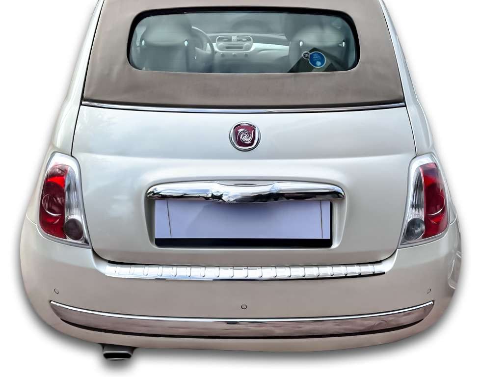 RECAMBO Ladekantenschutz für FIAT 500, 500C, 2007-2015 Stoßstangenschutz, V2A rostfrei, Exklusive Optik, praktischer Schutz & perfekte Passform Bild 4