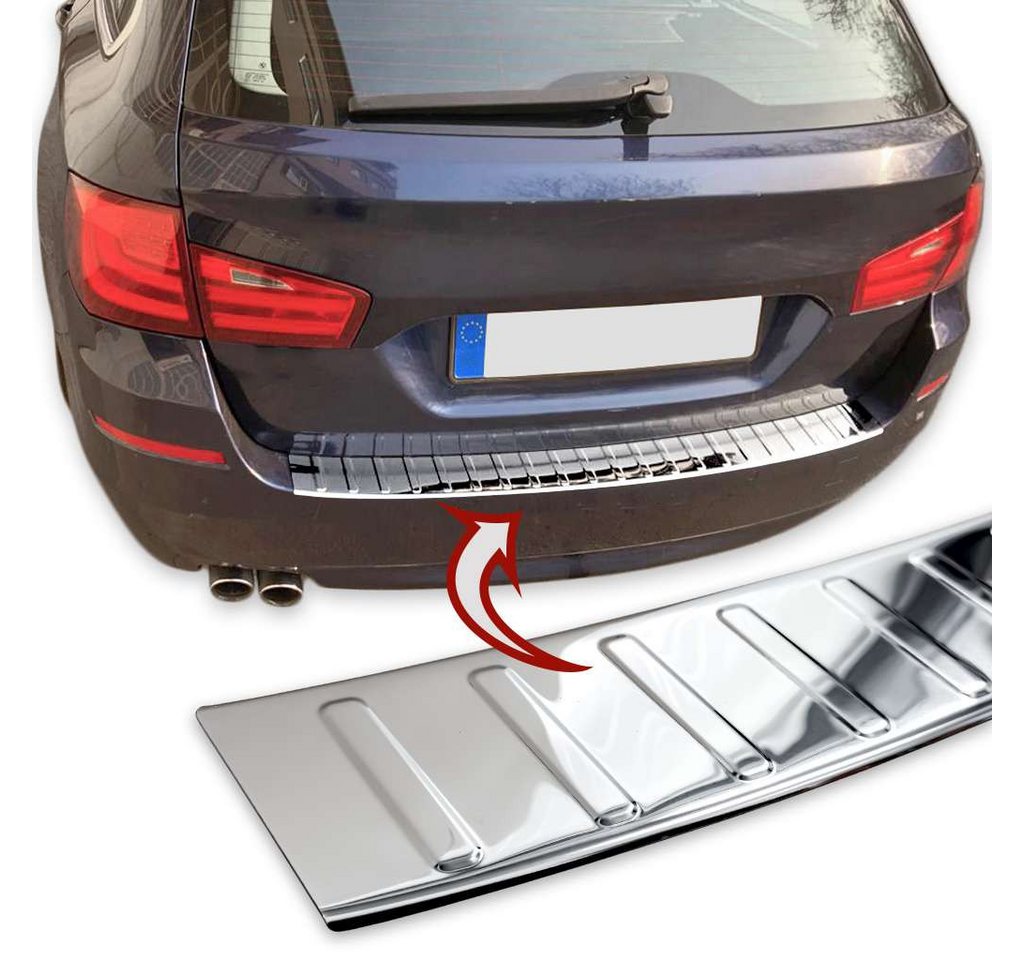 RECAMBO Ladekantenschutz für BMW 5er F11 TOURING 2010-17 + Stoßstangenschutz, V2A rostfrei, Exklusive Optik, praktischer Schutz & perfekte Passform Bild 5
