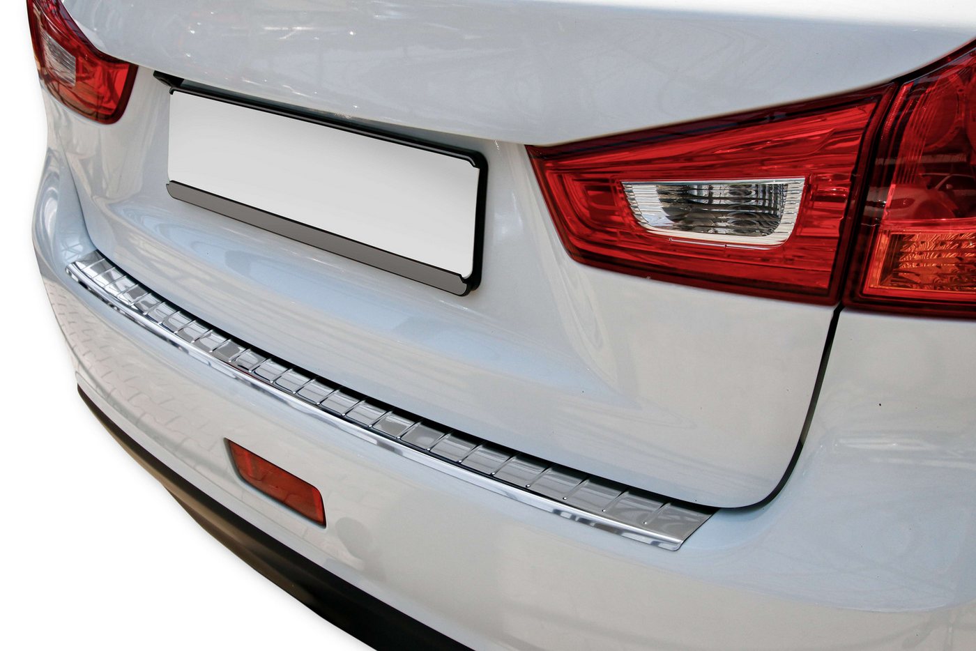 RECAMBO Ladekantenschutz für MITSUBISHI ASX, 2010-2019 Stoßstangenschutz, V2A rostfrei, Exklusive Optik, praktischer Schutz & perfekte Passform
