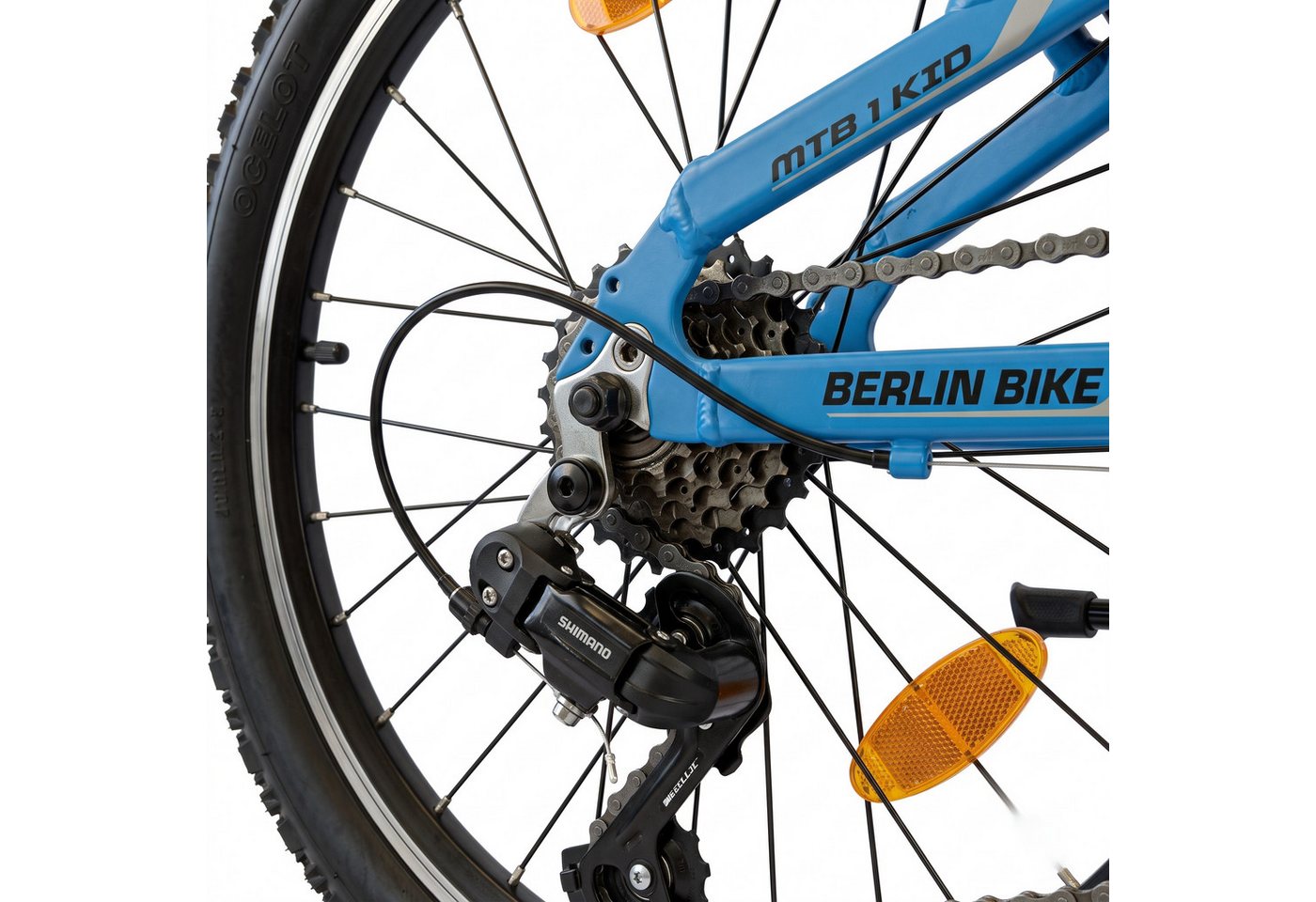 BERLIN BIKE Kinderfahrrad 20 Zoll MTB1 Kid, leichtes Aluminiumrahmen für Mädchen und Jungen, 21 Gang Shimano FD-TZ500/RD-TY200D Schaltwerk, Kettenschaltung, Ideales Geschenk für Kinder Bild 2