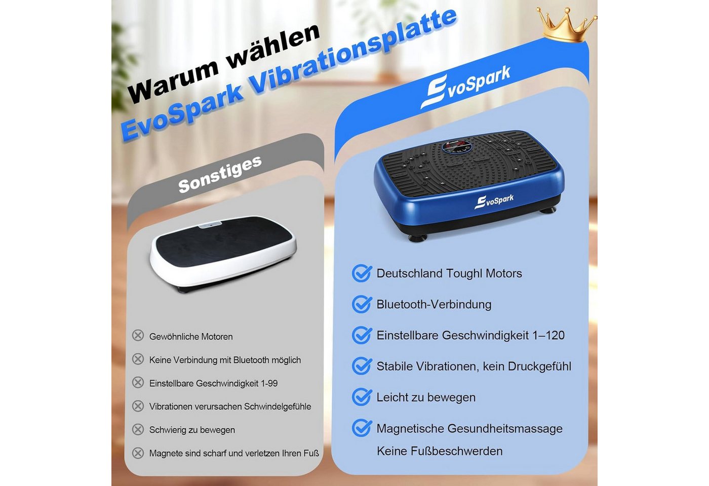 Vivitar Vibrationsplatte Vibrierende Schüttelplattform für das Ganzkörper-Fitnesstraining, (maximale Vibrationsgeschwindigkeit 99rpm, 108 Widerstandsstufen, bestes Gerät für Heimfitness für Männer und Frauen, kompaktes Design), für Lymphdrainage, Ganzkörper-Fitness-Schüttelplatte Bild 4