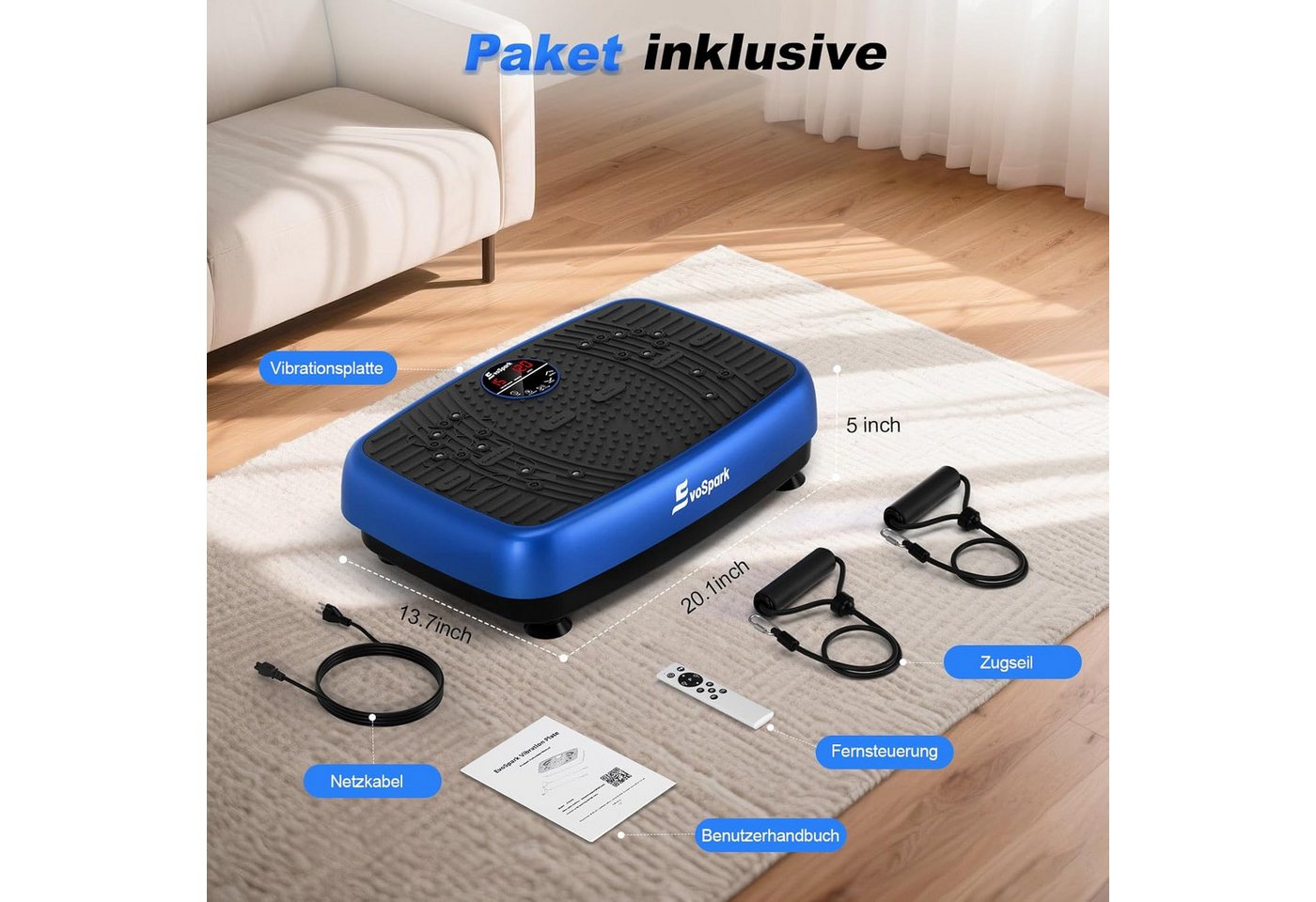 Vivitar Vibrationsplatte Vibrierende Schüttelplattform für das Ganzkörper-Fitnesstraining, (maximale Vibrationsgeschwindigkeit 99rpm, 108 Widerstandsstufen, bestes Gerät für Heimfitness für Männer und Frauen, kompaktes Design), für Lymphdrainage, Ganzkörper-Fitness-Schüttelplatte Bild 5