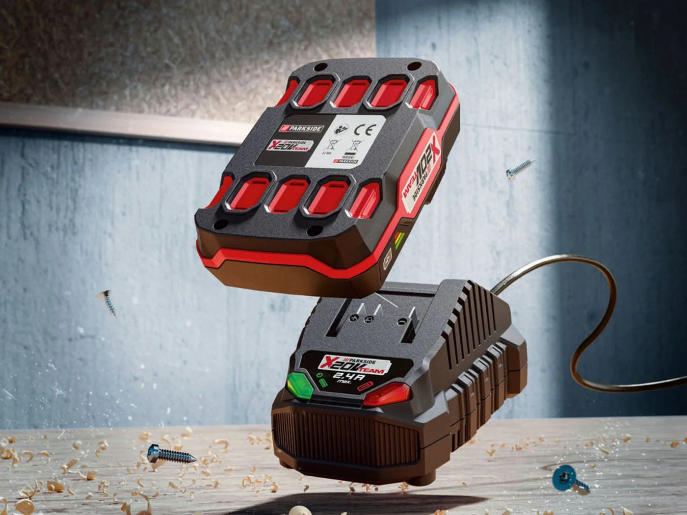 Parkside Parkside 20 V Akku-Ladegerät Set PLG 20 C1 + Akku PAP 20 B1 2Ah Akku, Cell Balancing