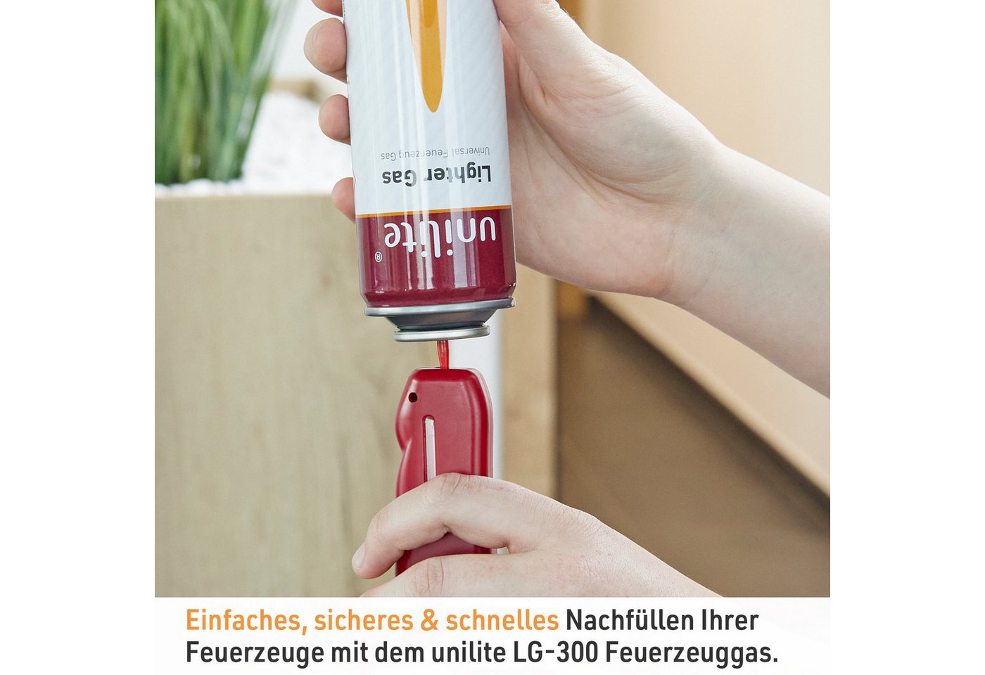 Unilite Gaskartusche Feuerzeuggas mit 6 Adaptern, Nachfüllgas für Feuerzeuge, 6 St., 6 x 300ml Set, Küchenbrenner, Flammbierer, Stabfeuerzeuge Bild 5