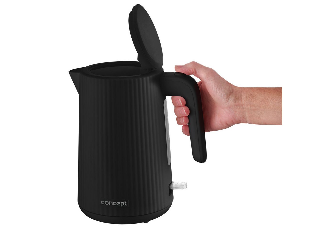 Concept Wasserkocher 1.7l 2200W, 1.7 l, 2200 W, Geriffeltes Design, dreifaches Sicherheitssystem, Sedimentfilter Bild 3