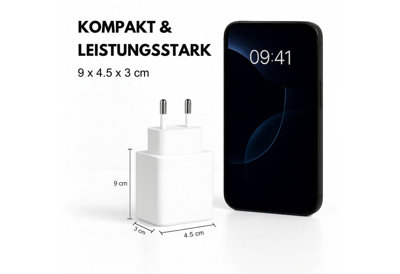Alpha Electronics 45W USB C Schnell Ladegerät für Samsung Galaxy S25–S10, Tab S9, Buds USB-Ladegerät (3000 mA, Spar-Set, 1-tlg., Huawei Mate 60, Xiaomi 14 Serie, Universalkompatibel, Power Delivery & Quick Charge,Dual-Port Ladegerät) Bild 3