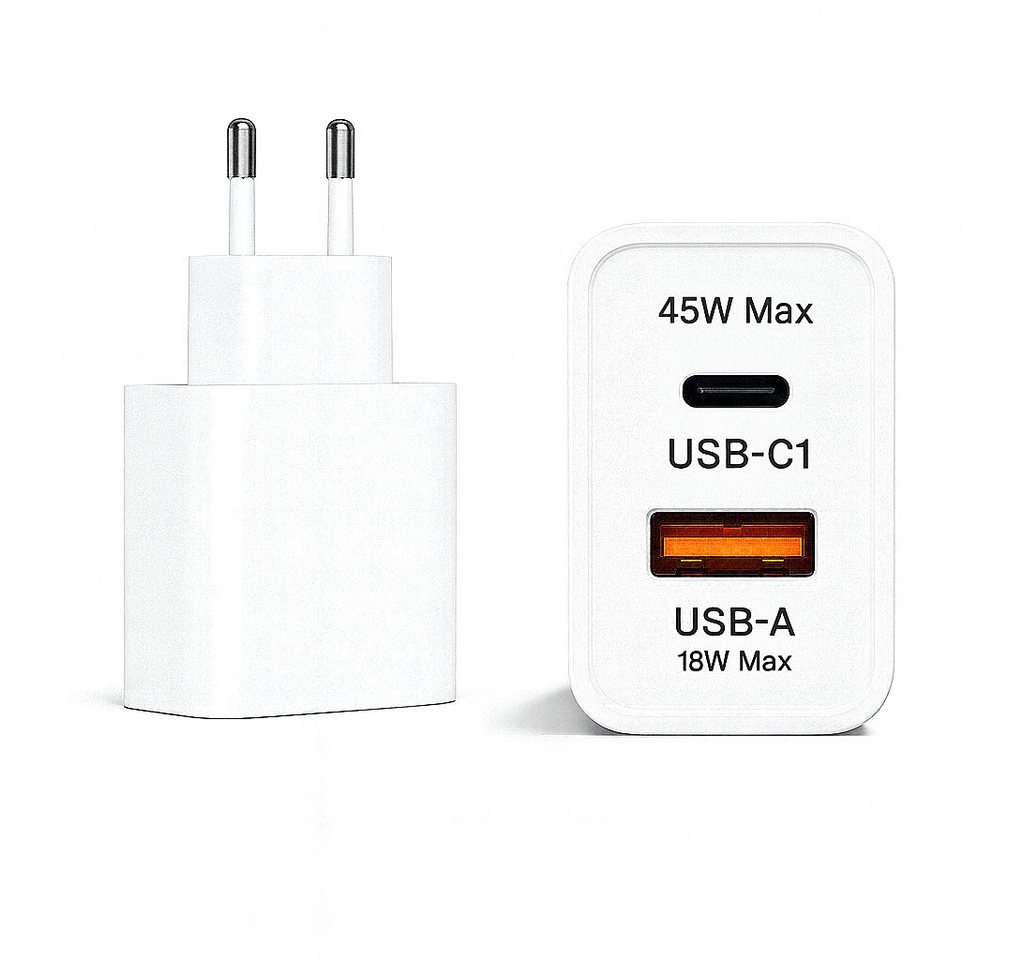 Alpha Electronics 45W USB C Schnell Ladegerät für Samsung Galaxy S25–S10, Tab S9, Buds USB-Ladegerät (3000 mA, Spar-Set, 1-tlg., Huawei Mate 60, Xiaomi 14 Serie, Universalkompatibel, Power Delivery & Quick Charge,Dual-Port Ladegerät) Bild 4