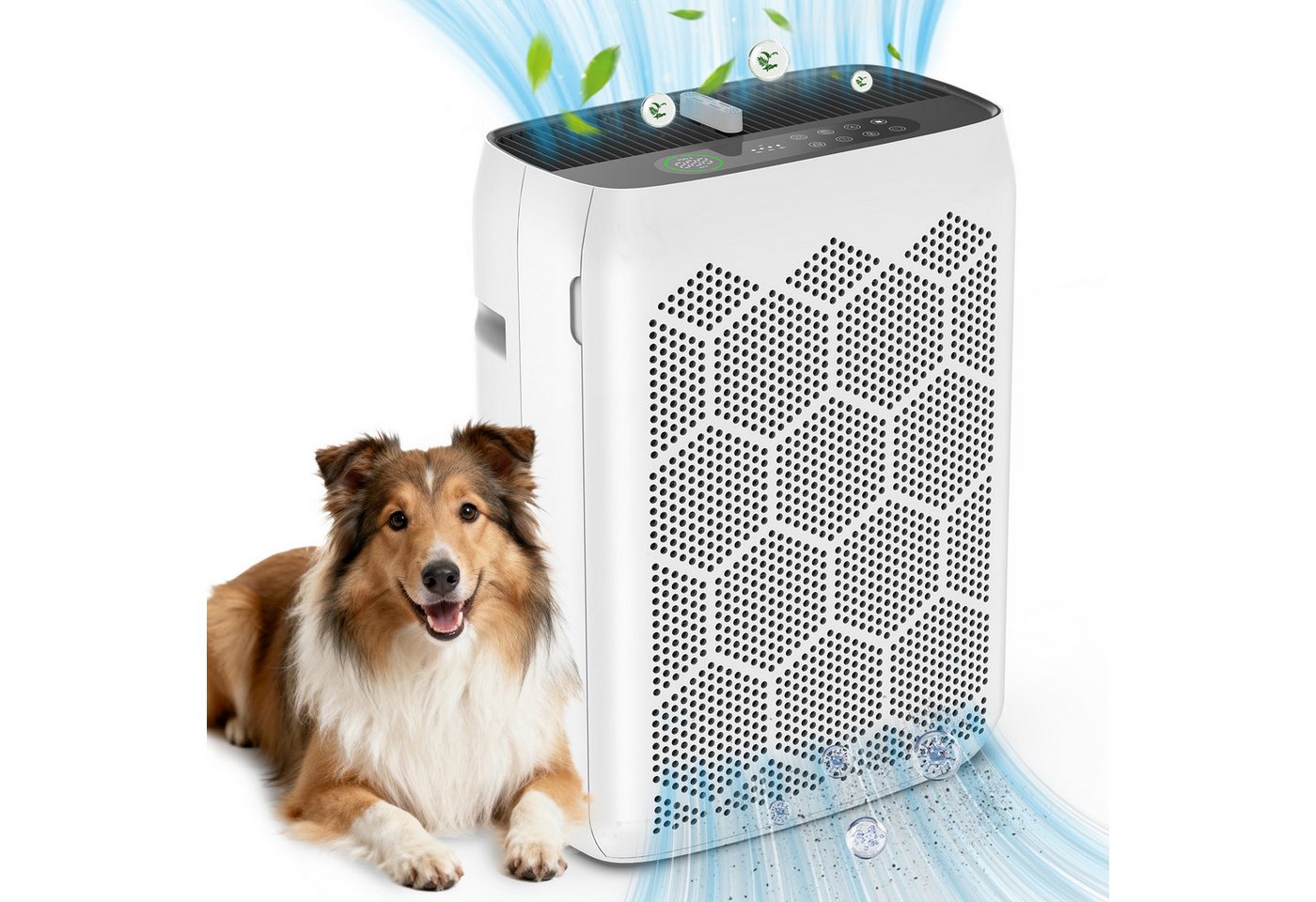 Teendow Luftreiniger Luftreiniger JH22C für Allergiker, H13 HEPA, CADR 260m³/h, PM2.5-Sensor, LED, Timer und Kindersicherung Bild 2