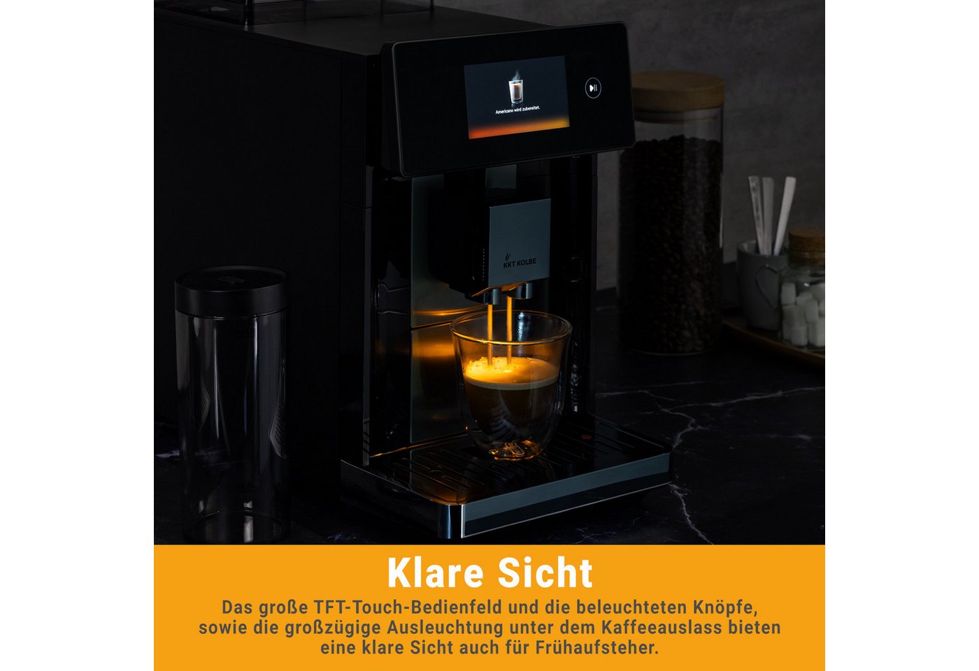 KKT KOLBE Kaffeevollautomat Pro, Automatische Reinigung, 2 Tassen-Funktion, 7 Kaffeespezialitäten Bild 3