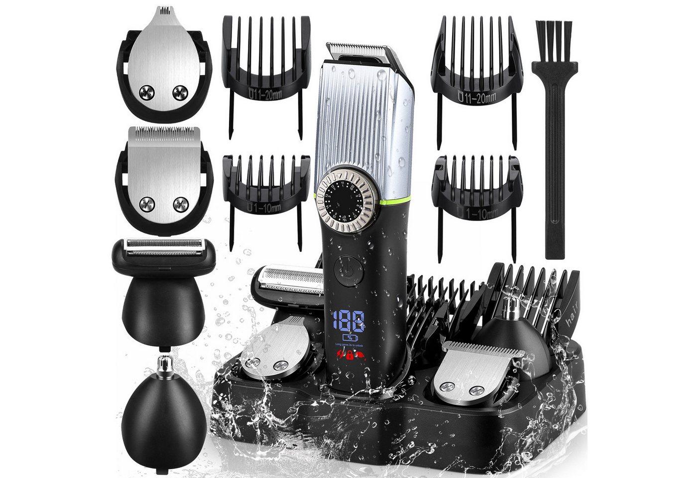 CkeyiN Pro Haar- und Bartschneider Haarschneidemaschine,Multifunktionstrimmer,150 Min Akkulaufzeit, LED-Anzeige, IPX6 wasserdicht,39 präzise Einstellstufen Bild 4