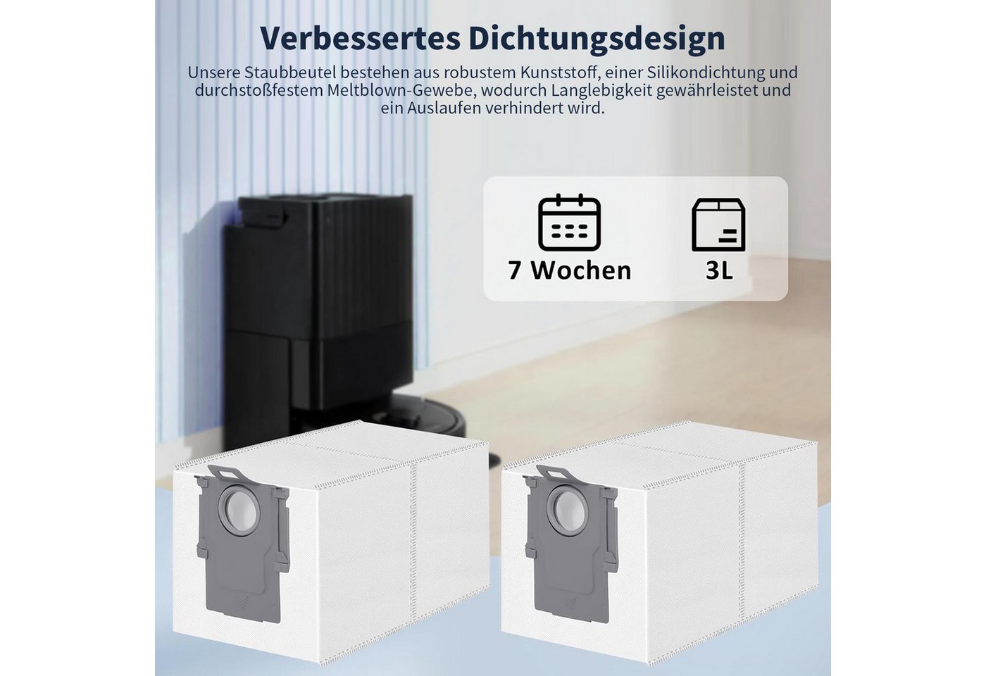 SURFOU Staubsaugerbeutel 16er Pack Staubsaugerbeutel für Roborock Qrevo & Saros, 3L Kapazität, kompatibel mit Qrevo Pro/Master/Curv/Slim/S8 MaxV Ultra Bild 5