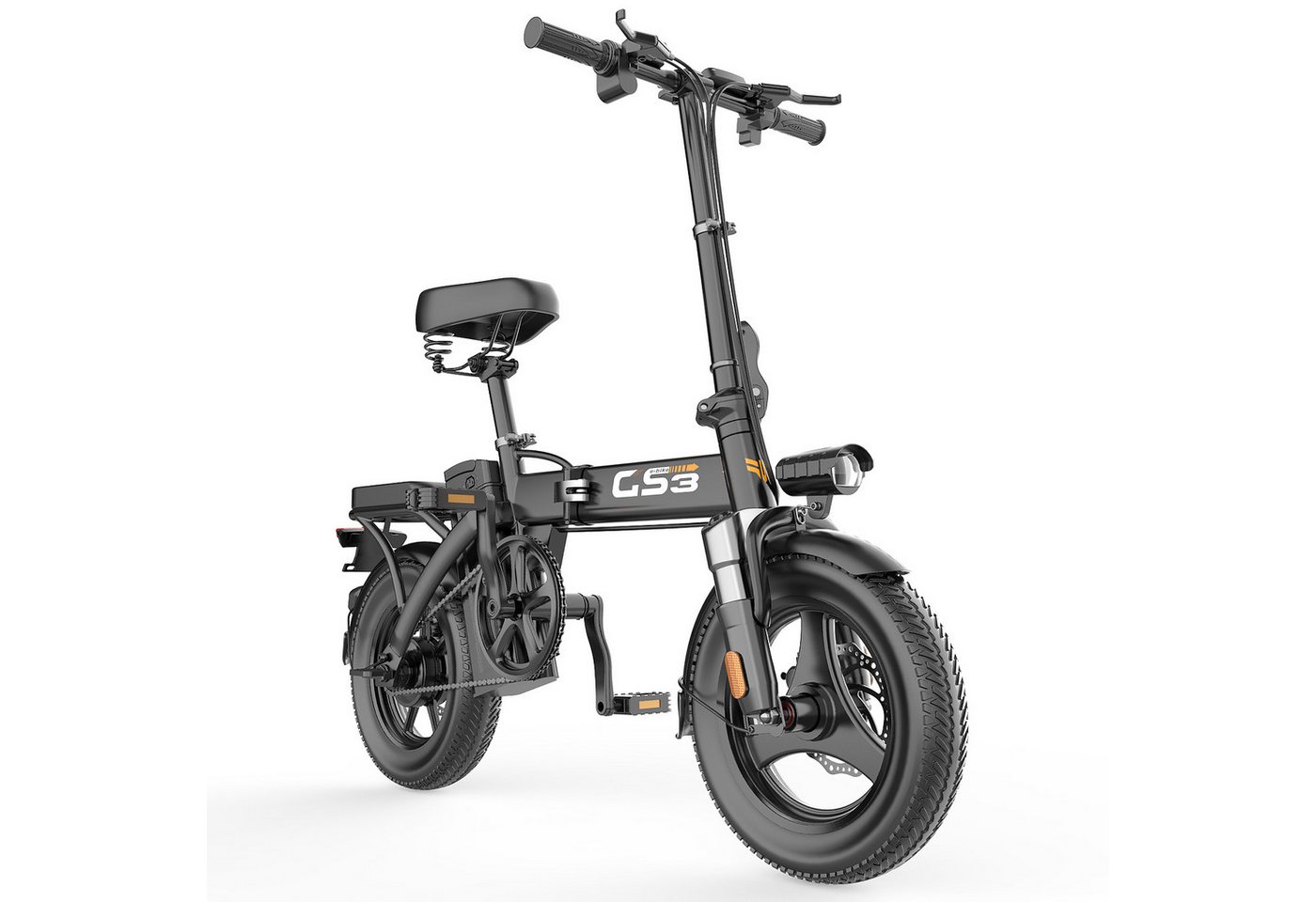 PixelPilot E-Bike Cityrad 14 Zoll Klapprad Elektrofahrrad 48V 15Ah City Pedelec faltbar Korb, Heckmotor, 720 Wh