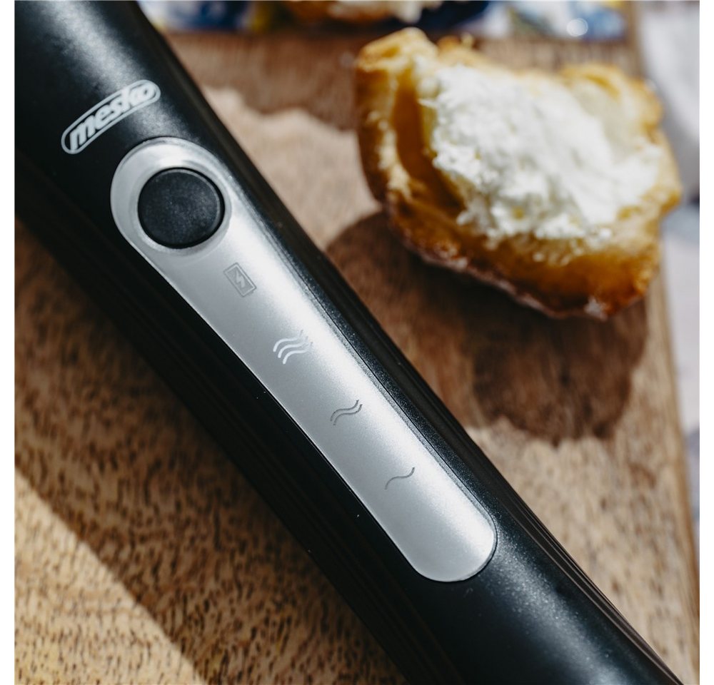 Mesko Milchaufschäumer MS 4535 2-in-1 Handaufschäumer mit Schneebesen, elektrisch, USB-C, Edelstahl, für Milch, Matcha, Kakao Bild 3