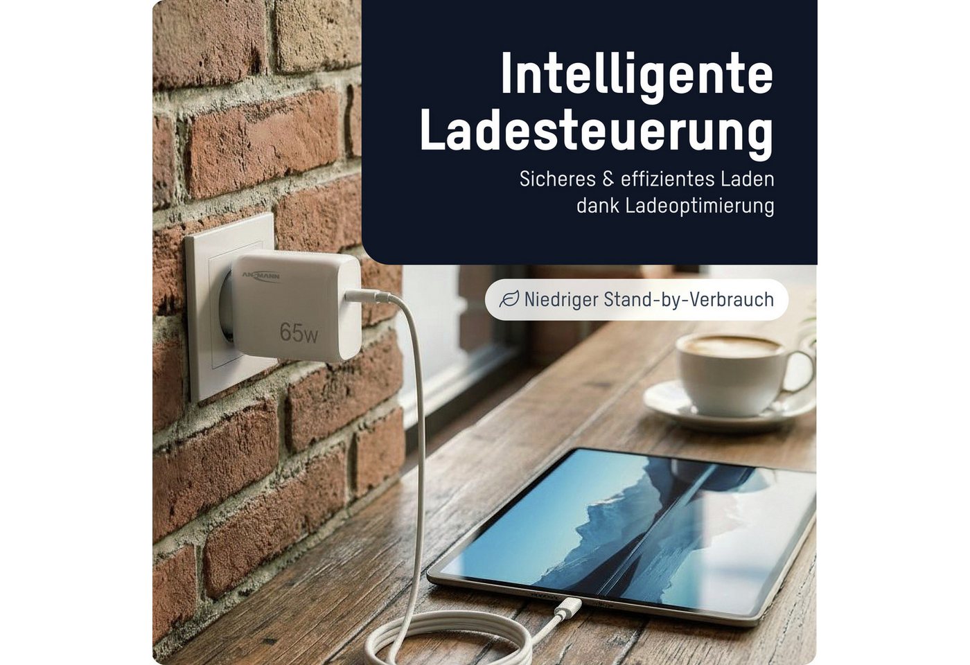 ANSMANN AG USB C Schnellladegerät PD 65W Universell iPhone Samsung USB-Ladegerät Bild 4