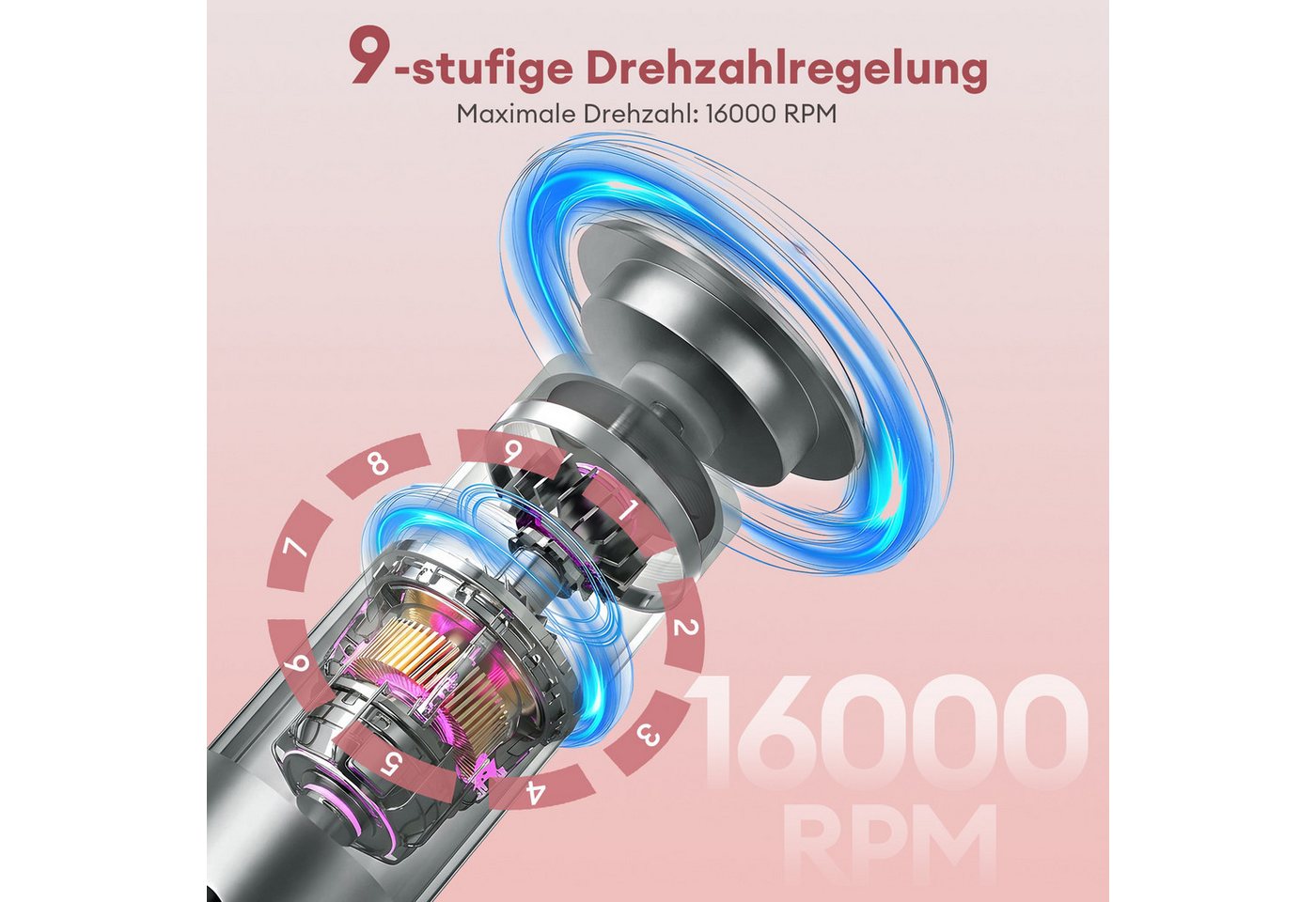 CkeyiN Pro Elektrischer Hornhautentferner 2 in 1,Hornhautentferner Elektrisch/Nagelfeile,Pediküre-Set, 9 Geschwindigkeit,mit Schleifpapier,Wiederaufladbarer, für Tote, Harte, Rissige Haut Bild 4