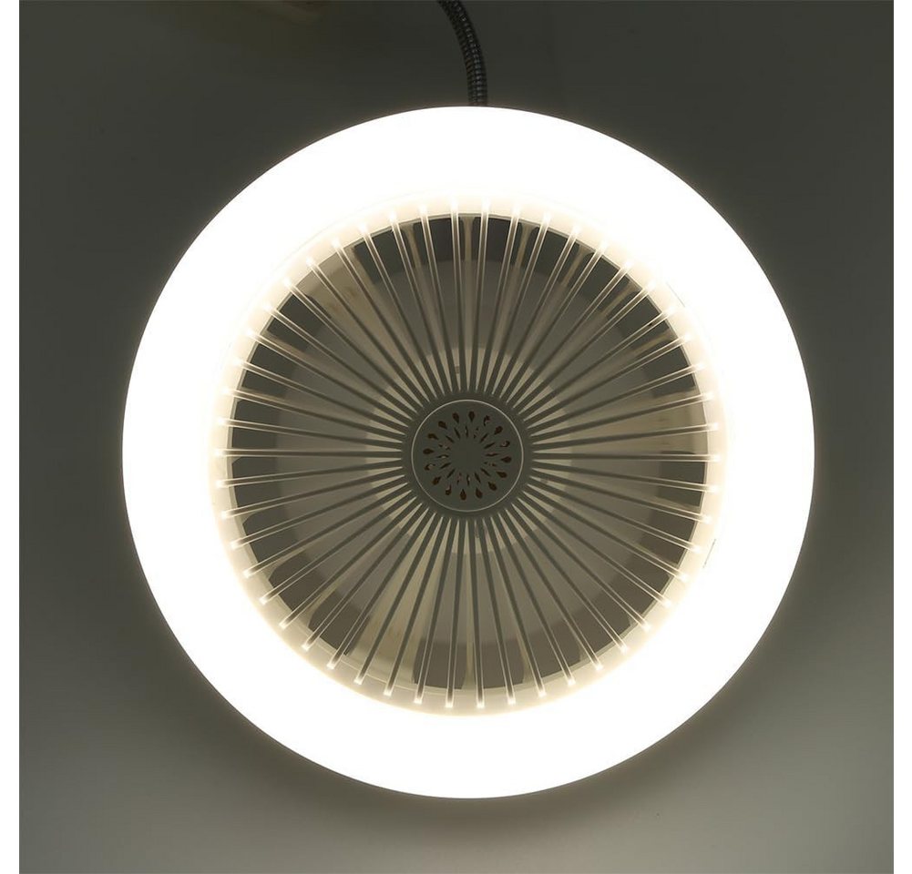 FELIXLEO Akku-Standventilator Aromatherapie Deckenventilator mit Licht Fernbedienung Weiß Bild 2