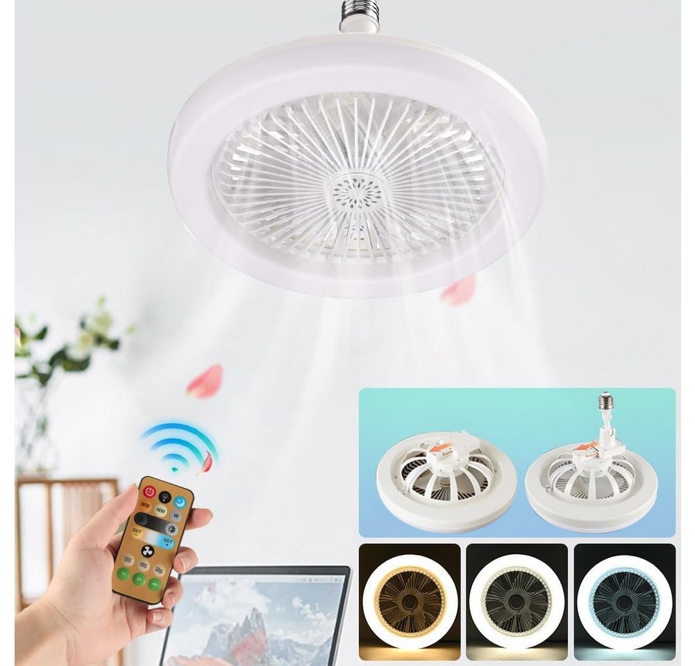 FELIXLEO Akku-Standventilator Aromatherapie Deckenventilator mit Licht Fernbedienung Weiß Bild 5
