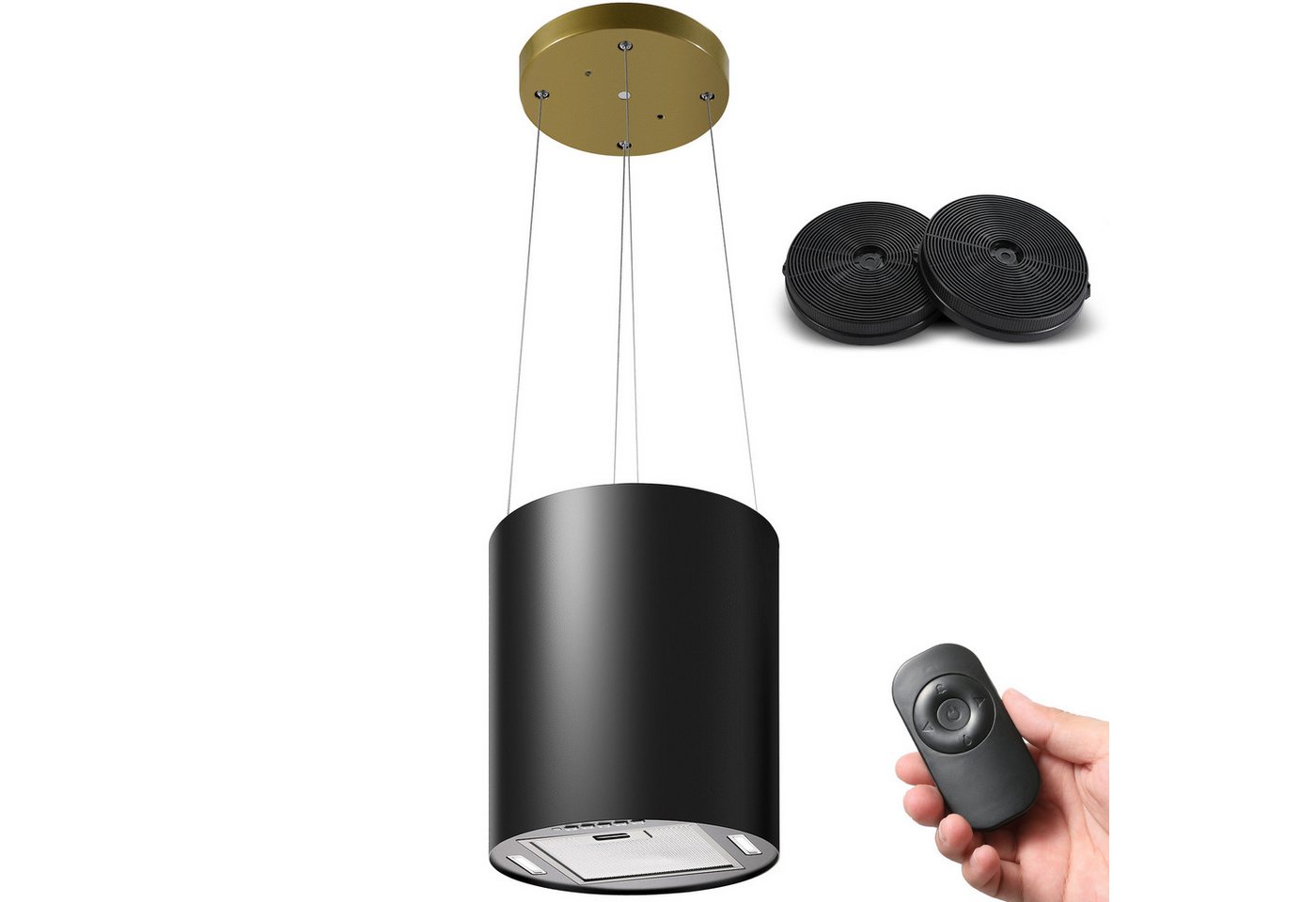 SNDOAS Inselhaube Dunstabzugshaube Umluft 35cm mit 700 m³/h Starker Saugleistung Dunstabzugshaube Umluft 35cm mit 700 m³/h Starker Saugleistung, Aktivkohlefilter, 3 Leistungsstufen, LED, 55dB leise, Energieklasse A+