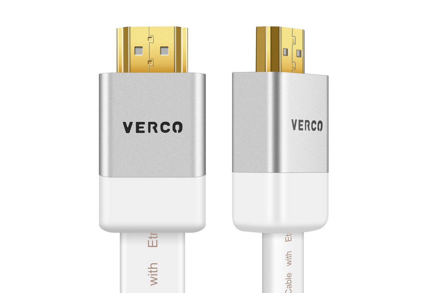 VERCO Full HD 4K UHD flaches 2.0 HDMI-Kabel, HDMI Typ A, (750 cm), ARC 3D Cec High Speed Ethernet Stecker sind vergoldet Bild 4