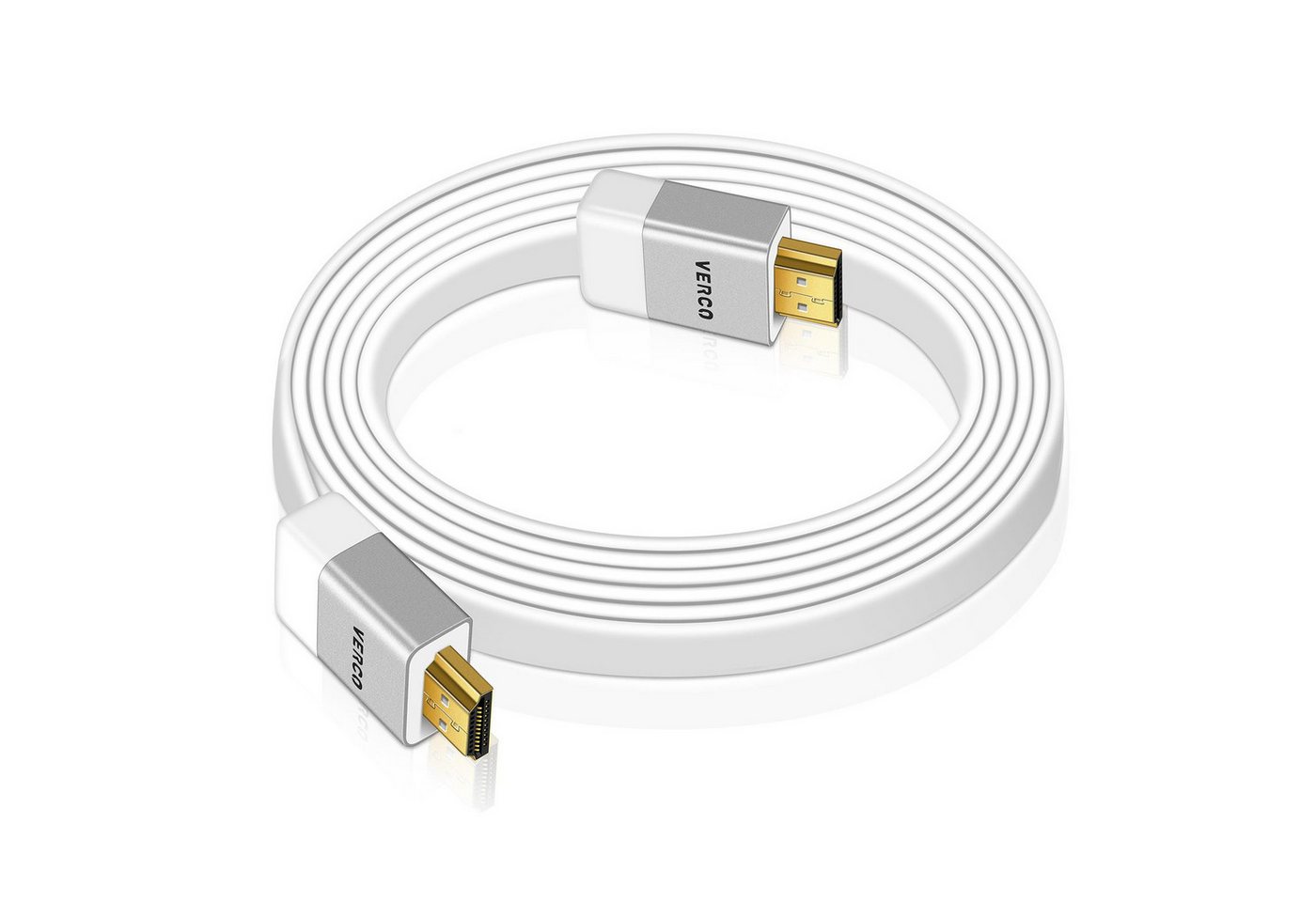 VERCO Full HD 4K UHD flaches 2.0 HDMI-Kabel, HDMI Typ A, (750 cm), ARC 3D Cec High Speed Ethernet Stecker sind vergoldet Bild 5