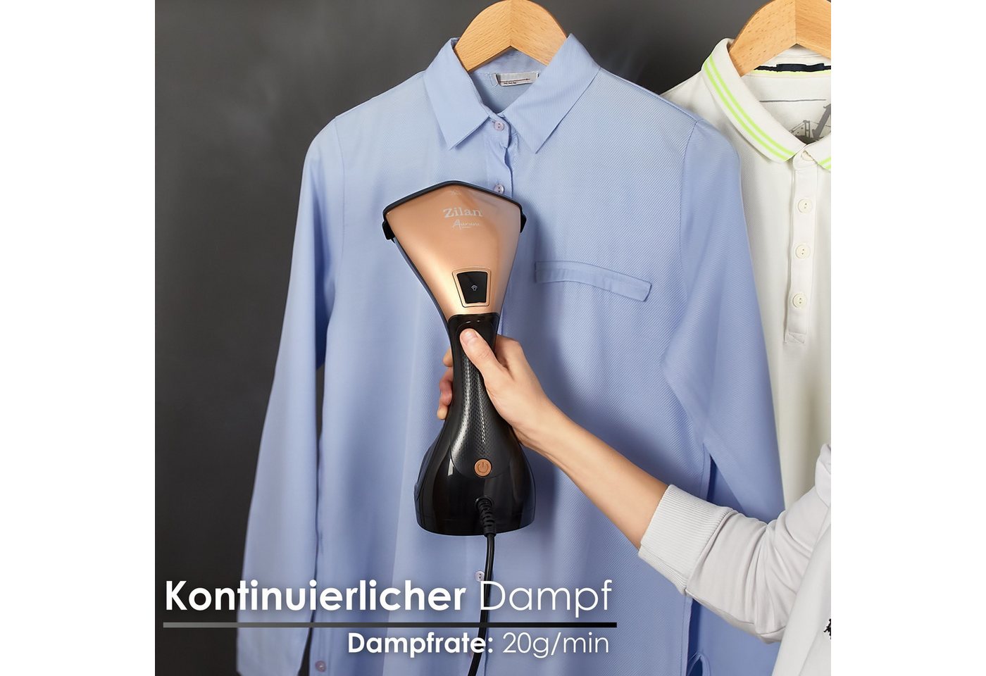 Zilan Dampfbürste ZLN-4254, 1500 W, Kontinuierlicher Dampf,LED-Bildschirmanzeige,Automatische Abschaltung