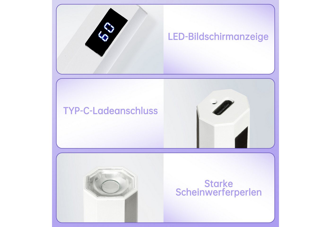 inschimmer Lichthärtungsgerät UV Lampe für Gelnägel Wiederaufladbar Mini UV Lampe Nägel für Anfänger Bild 3