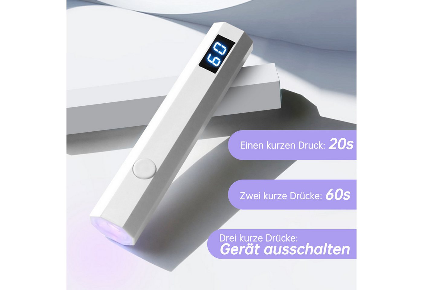 inschimmer Lichthärtungsgerät UV Lampe für Gelnägel Wiederaufladbar Mini UV Lampe Nägel für Anfänger Bild 4