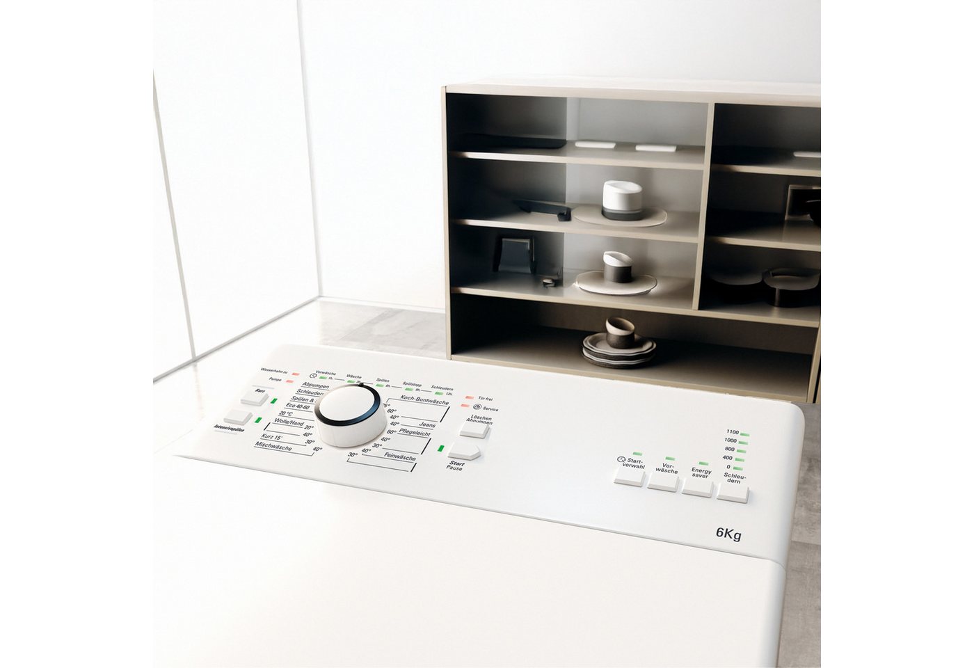 BAUKNECHT Waschmaschine Toplader WAT Prime 6 L3, 6 kg, 1200 U/min, Kurz-Taste, 14 Programme, 9 Zusatzfunktionen, Mehrfachwasserschutz+ Bild 4