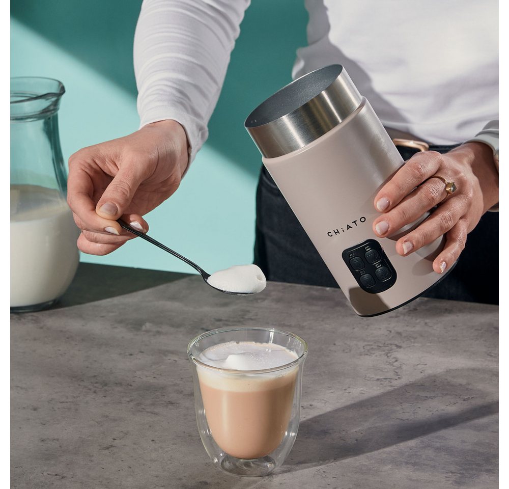 CHiATO Milchaufschäumer CHiATO milkPLAY Elektrischer Milchaufschäumer – Creme Bild 5