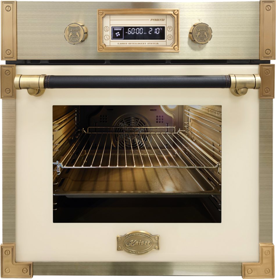 Kaiser Küchengeräte Backofen-Set Herd Set Autark Retro Einbau Backofen Elektro, 73 L mit Glaskeramik Kochfeld 60cm Einbau Herd 4 QuickHeat-Kochzonen Hi-Light EH 6427 ElfAD+KCT 6185 ElfEm, mit 1-fach-Teleskopauszug Bild 3