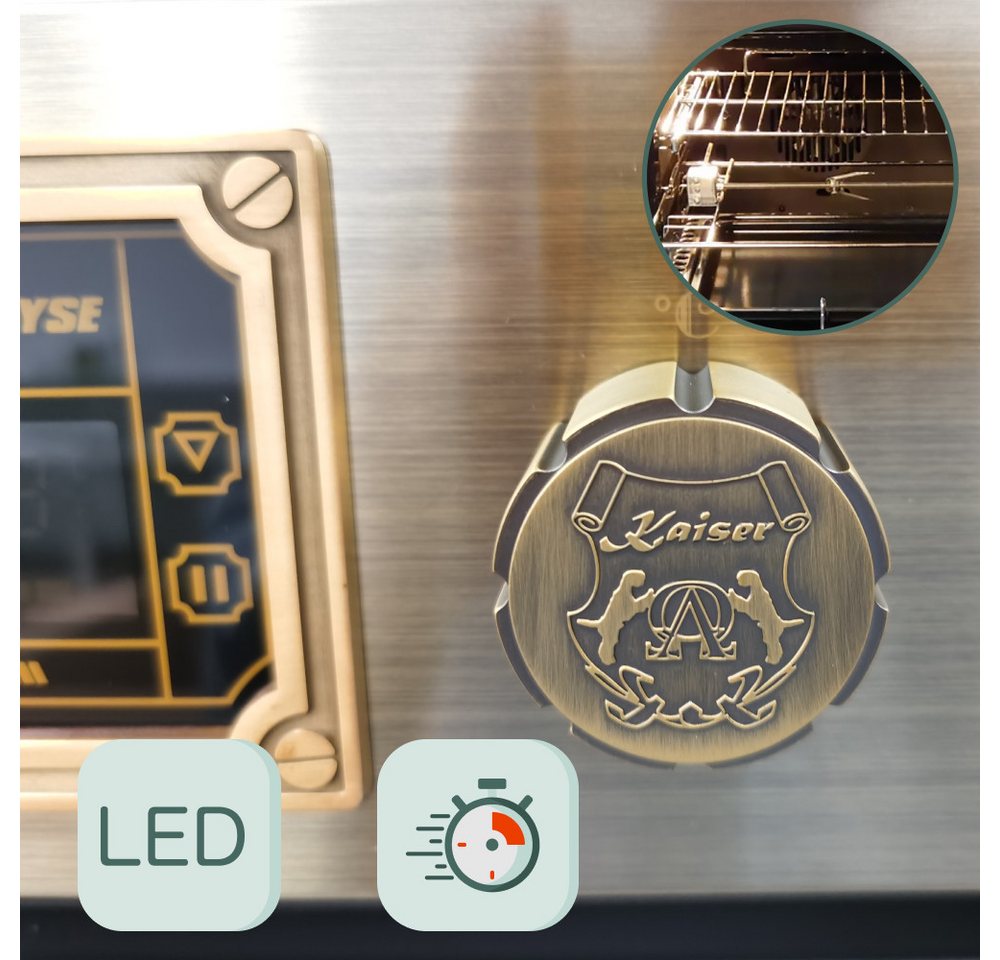 Kaiser Küchengeräte Backofen-Set Herd Set Autark Retro Einbau Backofen Elektro, 73 L mit Glaskeramik Kochfeld 60cm Einbau Herd 4 QuickHeat-Kochzonen Hi-Light EH 6427 ElfAD+KCT 6185 ElfEm, mit 1-fach-Teleskopauszug Bild 5