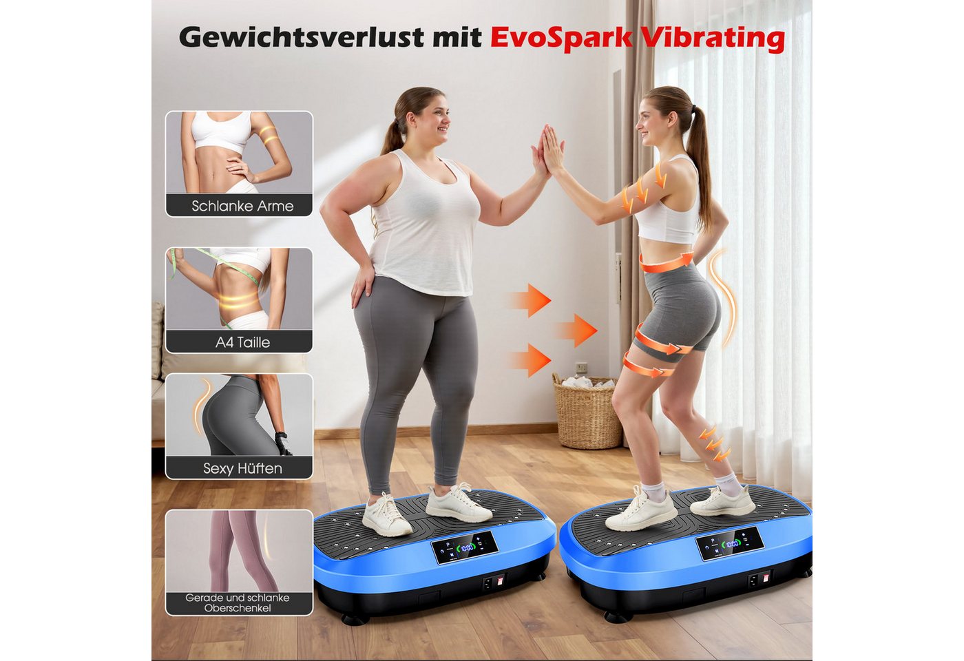 kehot Vibrationsplatte 3D Vibrationsplatte mit 120 Stufen,Spannseil & Fernbedienung, 200 W, 120 Intensitätsstufen, 6 Programme, Magnetfeldmassage,Ganzkörpertraining für Zuhause