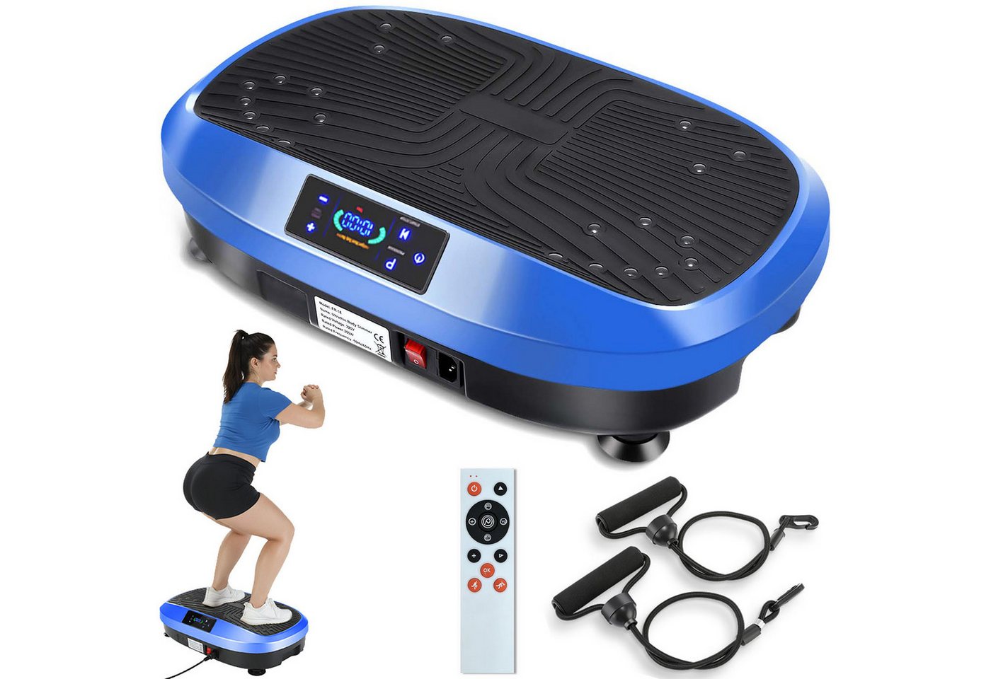 kehot Vibrationsplatte 3D Vibrationsplatte mit 120 Stufen,Spannseil & Fernbedienung, 200 W, 120 Intensitätsstufen, 6 Programme, Magnetfeldmassage,Ganzkörpertraining für Zuhause Bild 2
